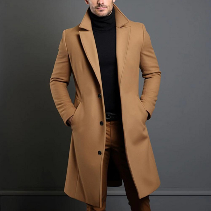Callum | Men's Stylish Long Wool Coat with Slim Fit
