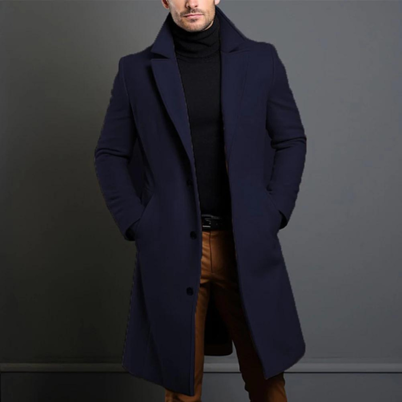 Callum | Men's Stylish Long Wool Coat with Slim Fit