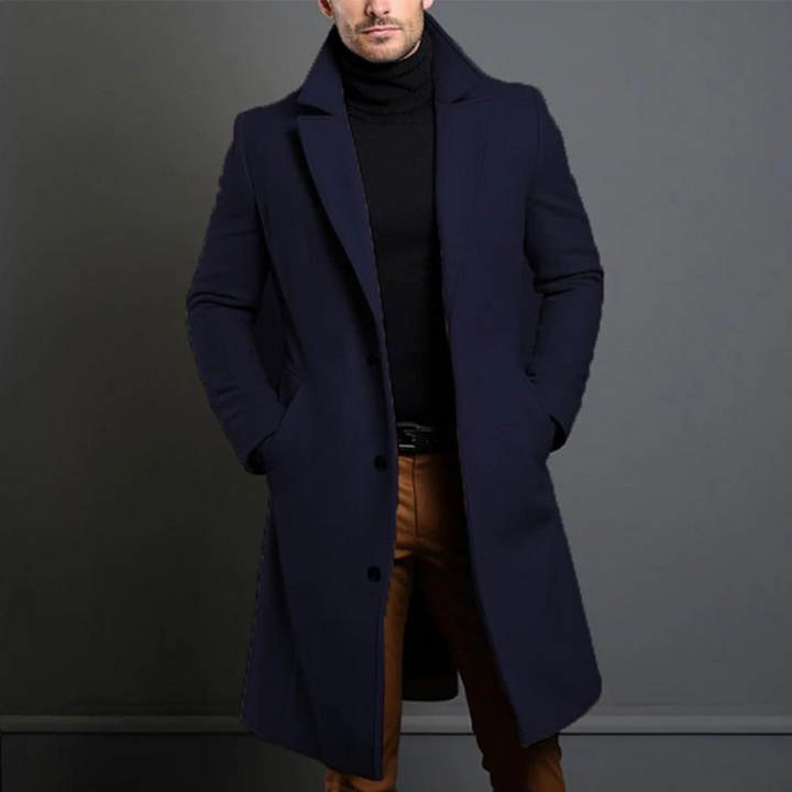 Callum | Men's Stylish Long Wool Coat with Slim Fit