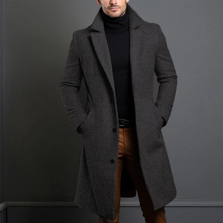 Callum | Men's Stylish Long Wool Coat with Slim Fit