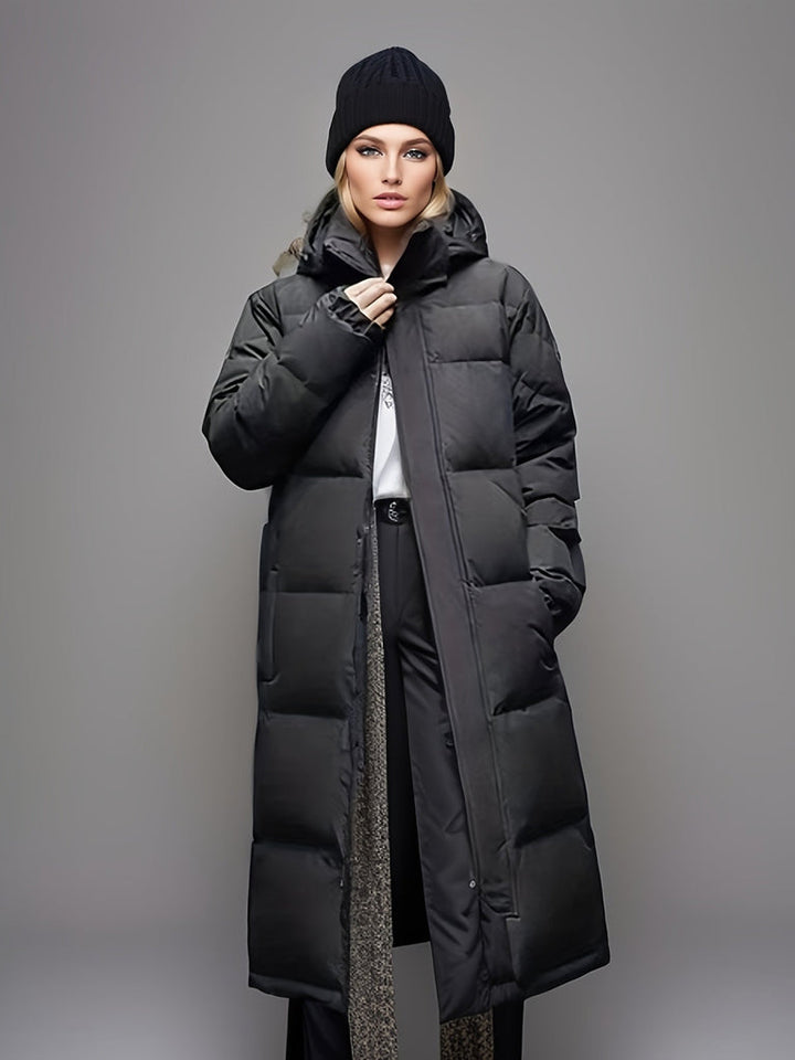 Maelis | Women’s Winter Long Puffer Coat with Hood