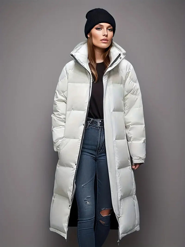 Maelis | Women’s Winter Long Puffer Coat with Hood