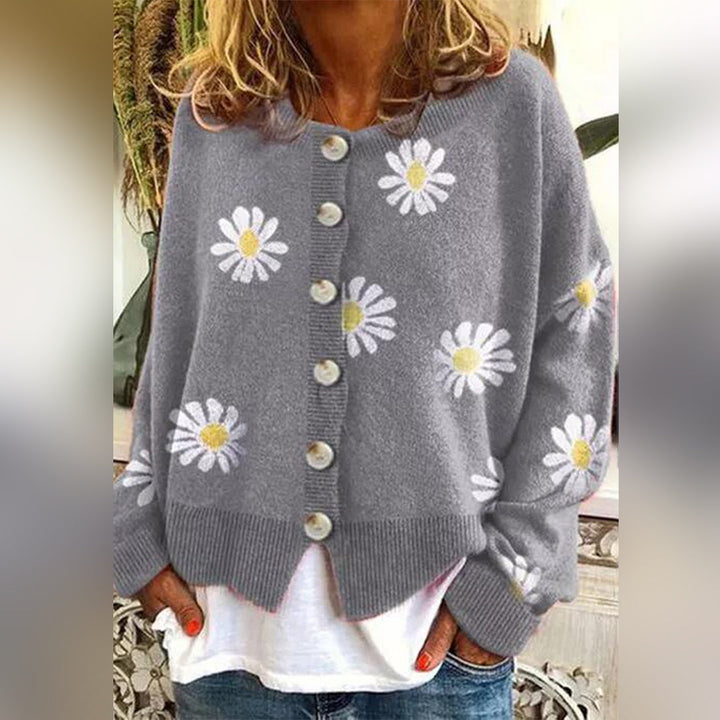 Aveline | Women’s Relaxed Fit Floral Button Cardigan