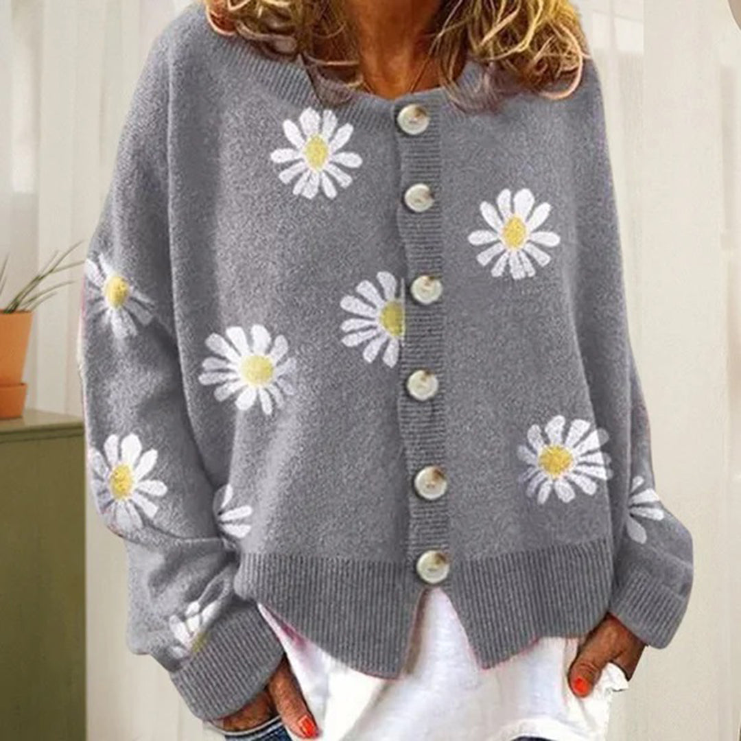 Aveline | Women’s Relaxed Fit Floral Button Cardigan