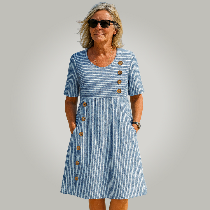 Nerina | Women’s Striped Summer Midi Dress