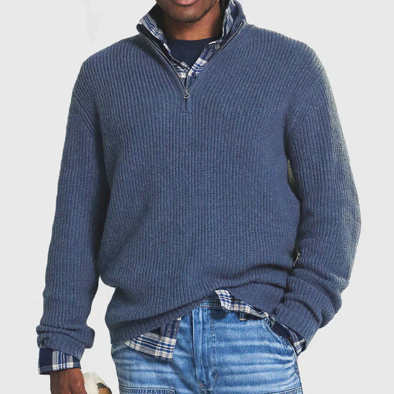 Adrian | Men's Comfortable Men’s Zip-Up Ribbed Sweater