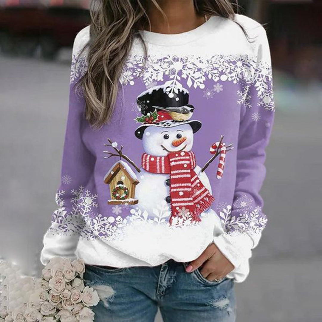 Aveline | Women’s Christmas Sweater with Snowman Motif