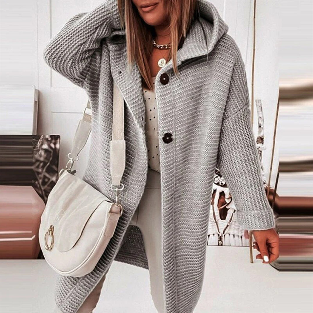 Aveline | Women’s Cozy Hooded Open Front Cardigan