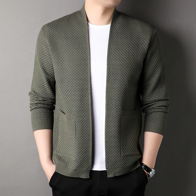 Silas | Men's Cardigan Soft Button Silhouette