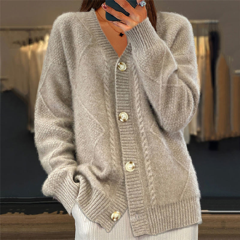 Celina | Women's Cardigan Cable Knit Texture