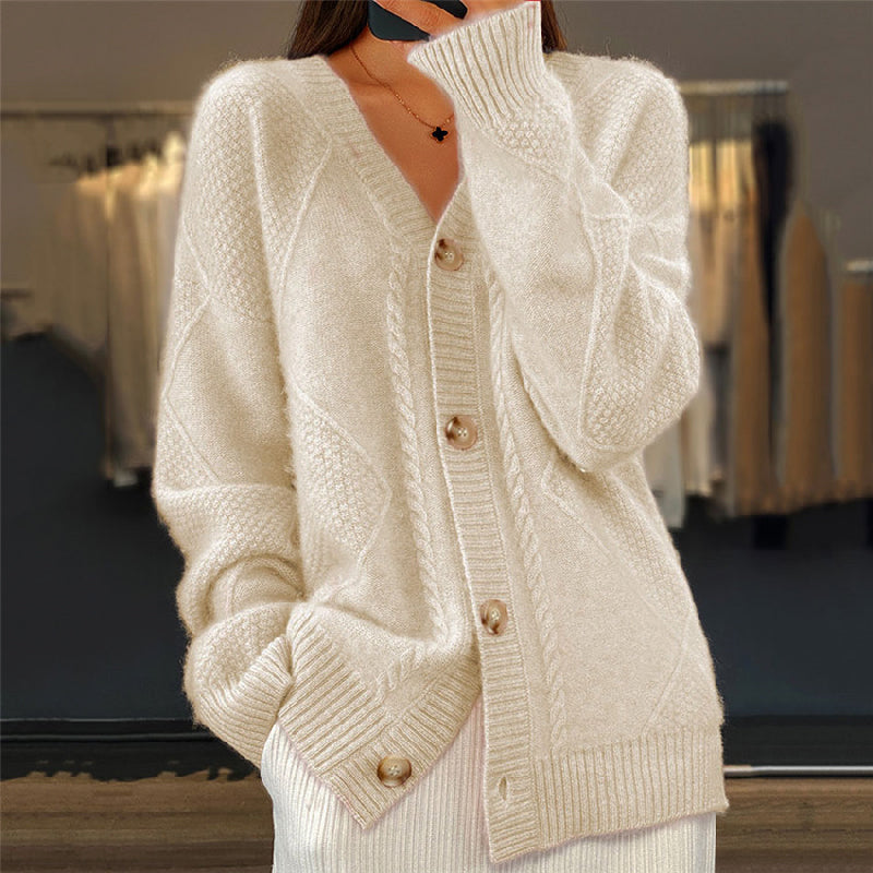 Celina | Women's Cardigan Cable Knit Texture